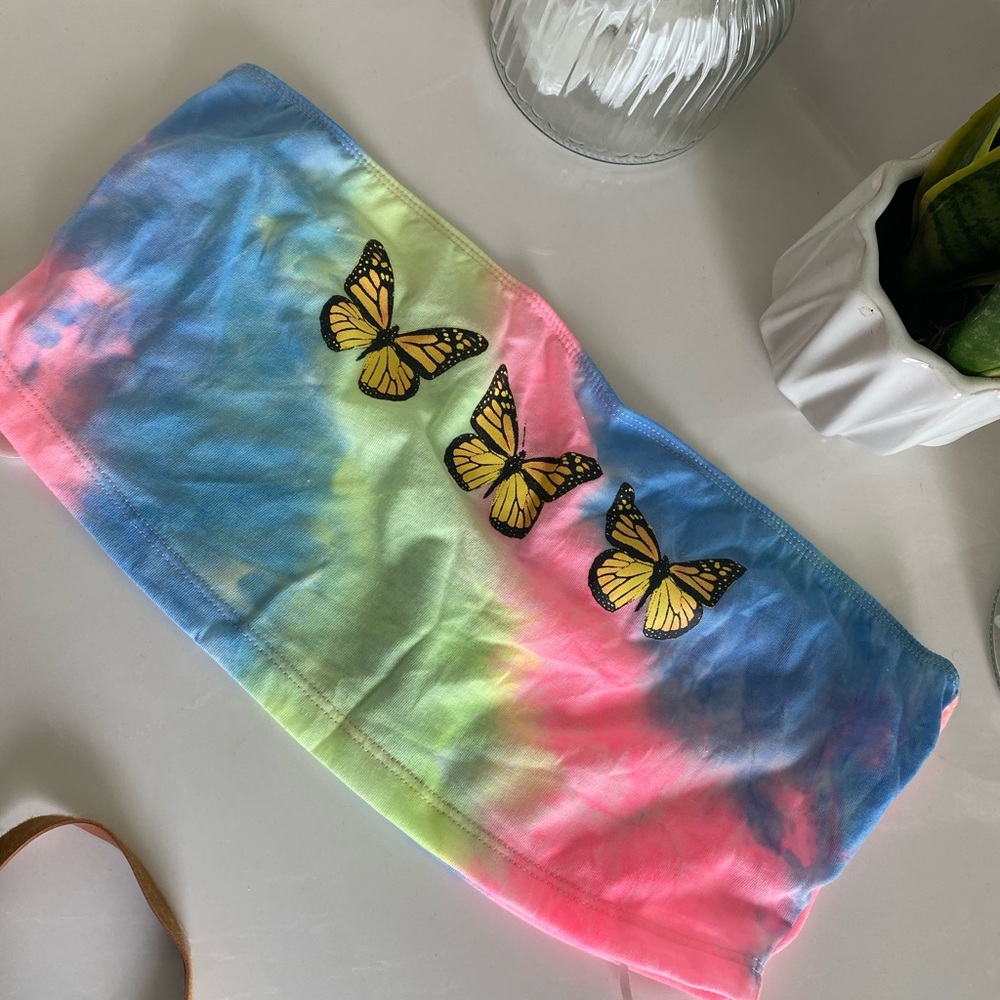 Butterfly tube crop top